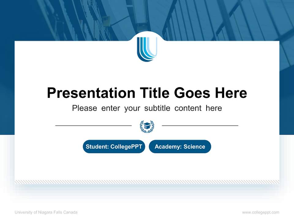 University of Niagara Falls Canada National Scholarship Defense PPT Template4:3 ratio PPT effect preview image4
