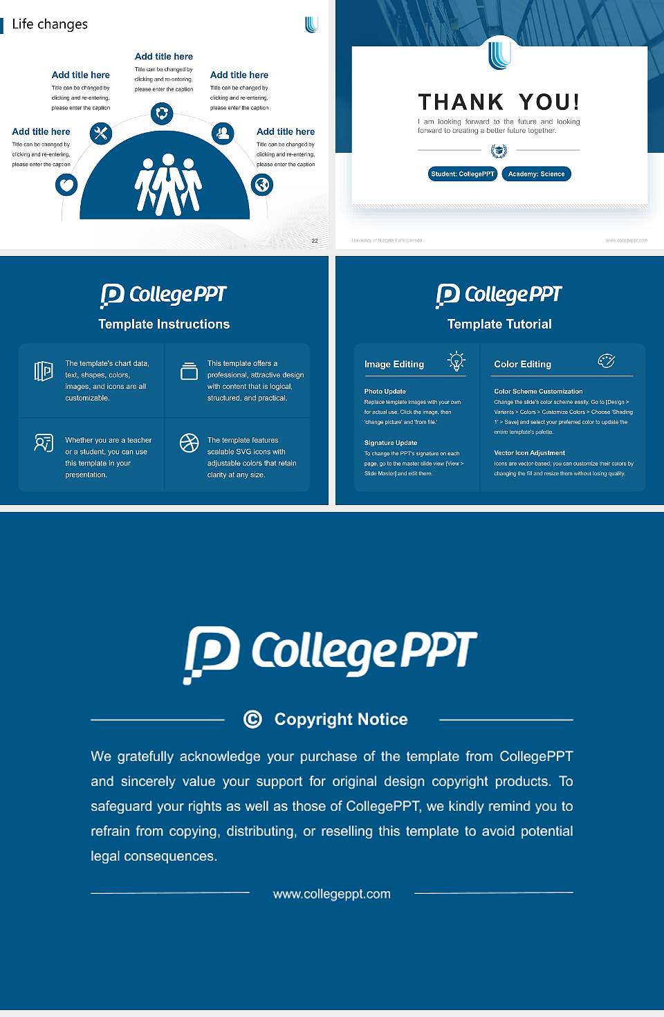University of Niagara Falls Canada National Scholarship Defense PPT Template4:3 ratio PPT effect preview image4