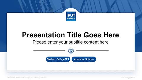 International Professional University of Technology in Osaka National Scholarship Defense PPT Template
