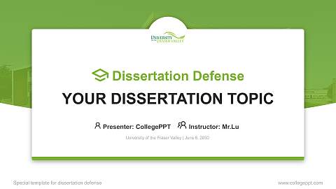 University of the Fraser Valley Graduation Thesis Defense PPT Template