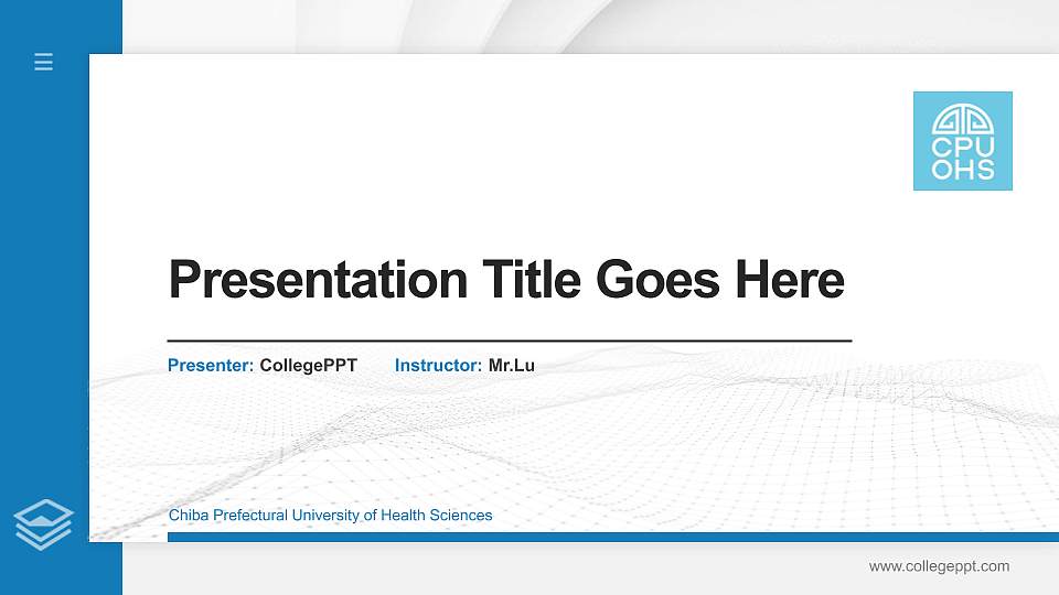 Chiba Prefectural University of Health Sciences Thesis Proposal/Graduation Defense PPT Template16:9 ratio PPT effect preview image