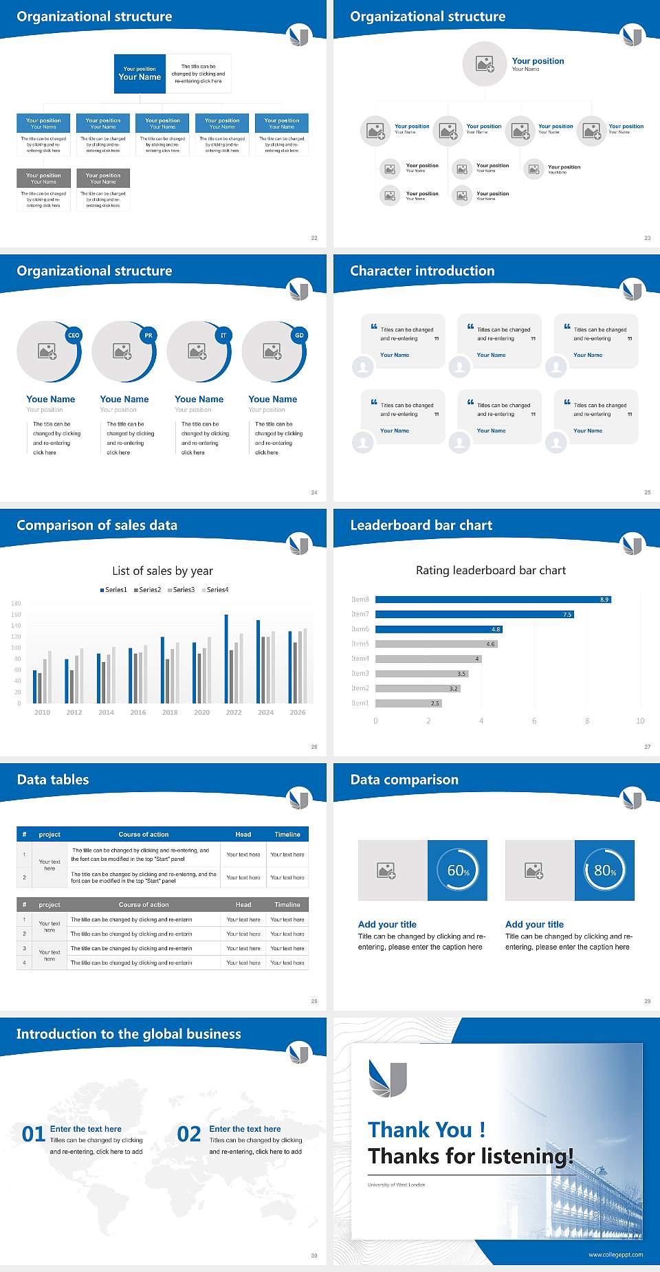 University of West London Academic Presentation/Research Findings Report PPT Template4:3 ratio PPT effect preview image4