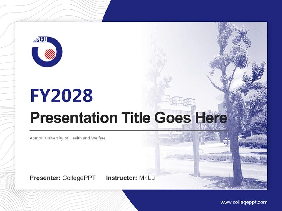 Aomori University of Health and Welfare Academic Presentation/Research Findings Report PPT Template4:3 ratio PPT effect preview image5