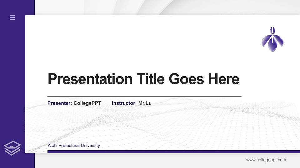 Aichi Prefectural University Thesis Proposal/Graduation Defense PPT Template16:9 ratio PPT effect preview image