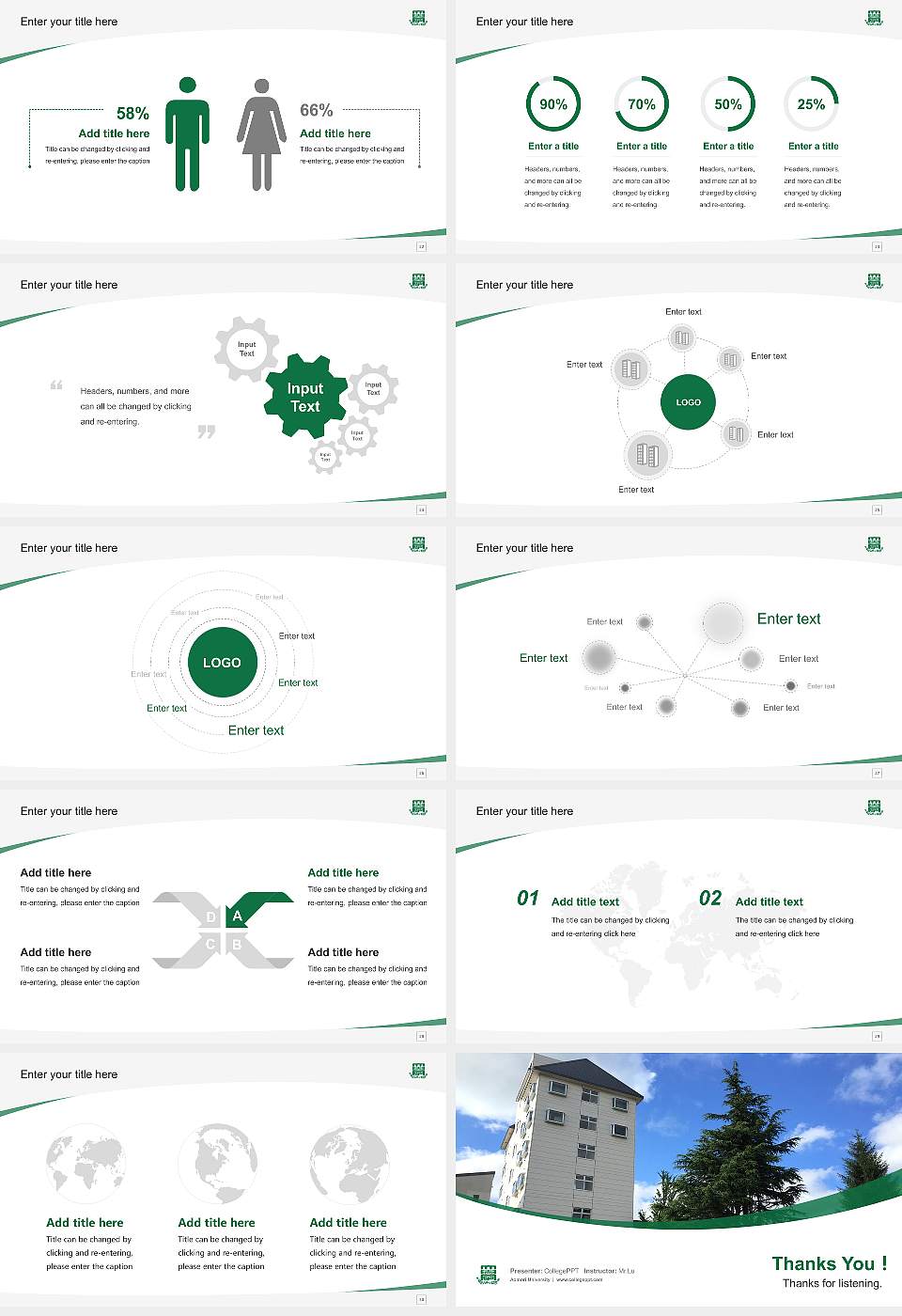 Aomori University Course/Courseware Creation PPT Template16:9 ratio PPT effect preview image4