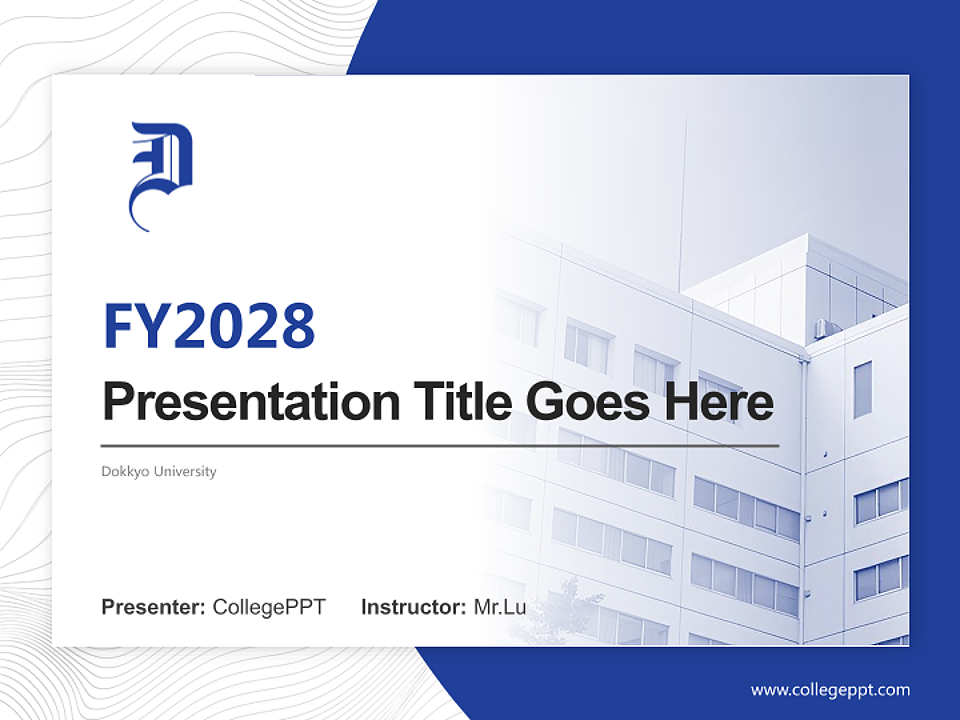 Dokkyo University Academic Presentation/Research Findings Report PPT Template_Slide preview image1