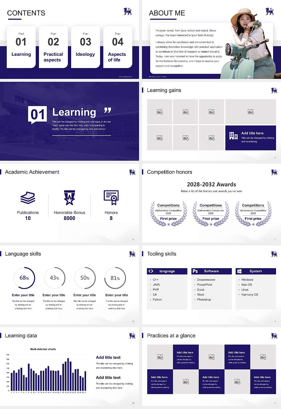 Birmingham City University National Scholarship Defense PPT Template16:9 ratio PPT effect preview image2