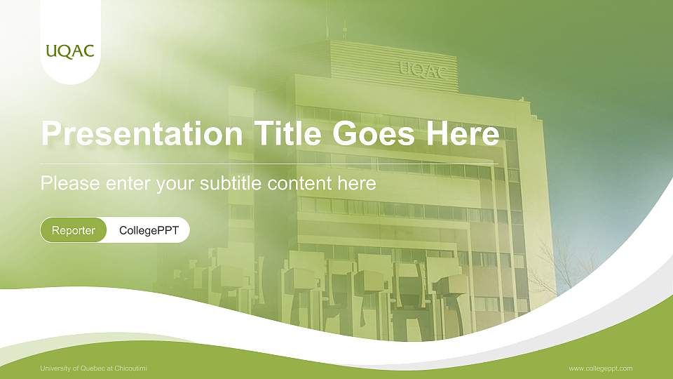 University of Quebec at Chicoutimi Lecture Sharing and Networking Event PPT Template16:9 ratio PPT effect preview image