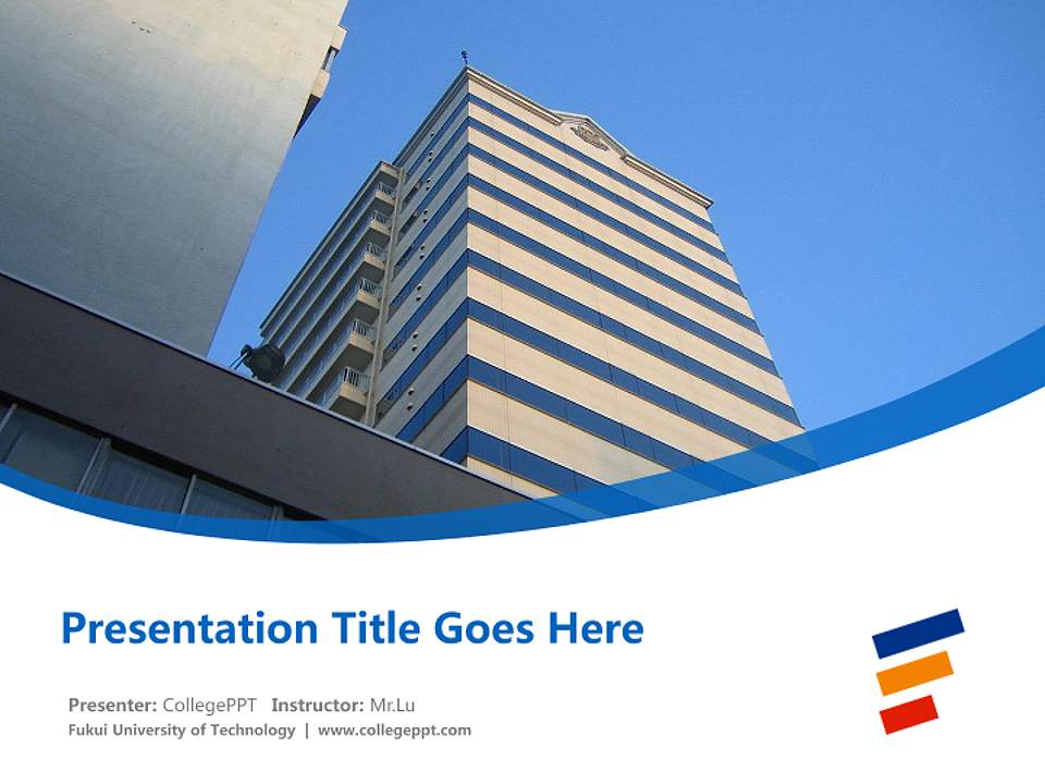 Fukui University of Technology Course/Courseware Creation PPT Template4:3 ratio PPT effect preview image5