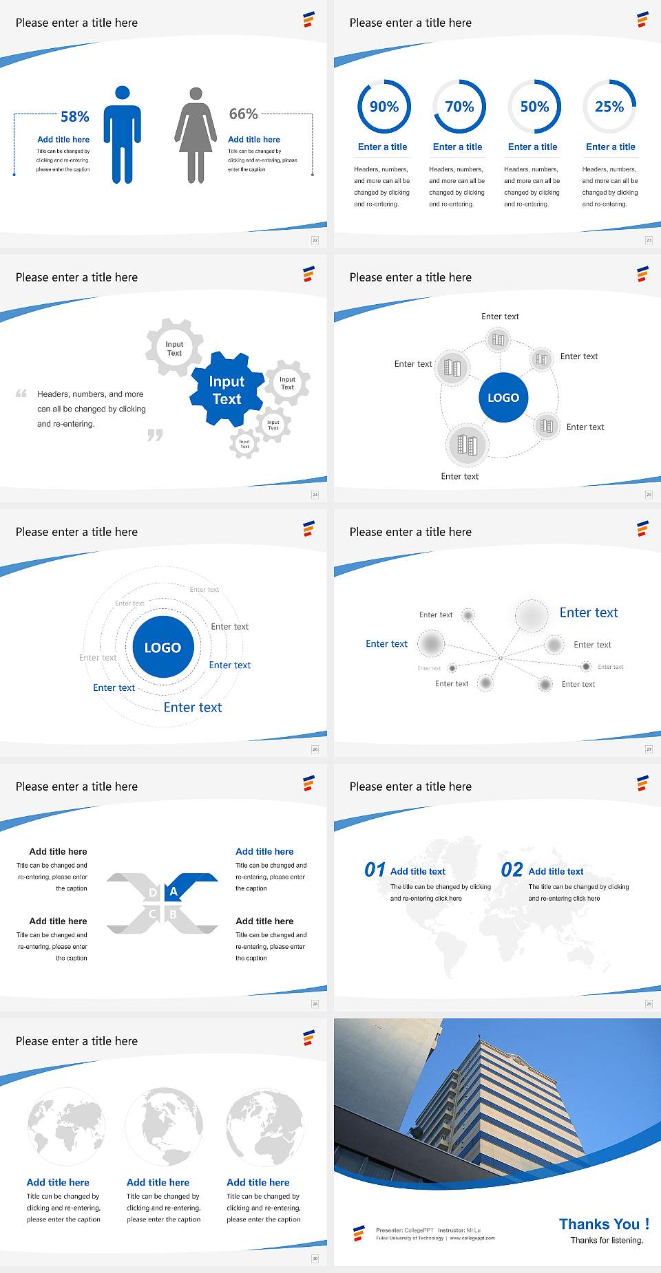Fukui University of Technology Course/Courseware Creation PPT Template4:3 ratio PPT effect preview image4