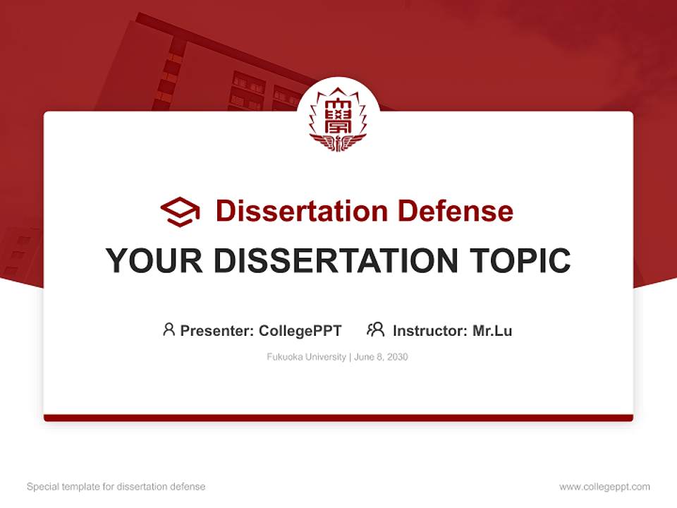 Fukuoka University Graduation Thesis Defense PPT Template4:3 ratio PPT effect preview image7