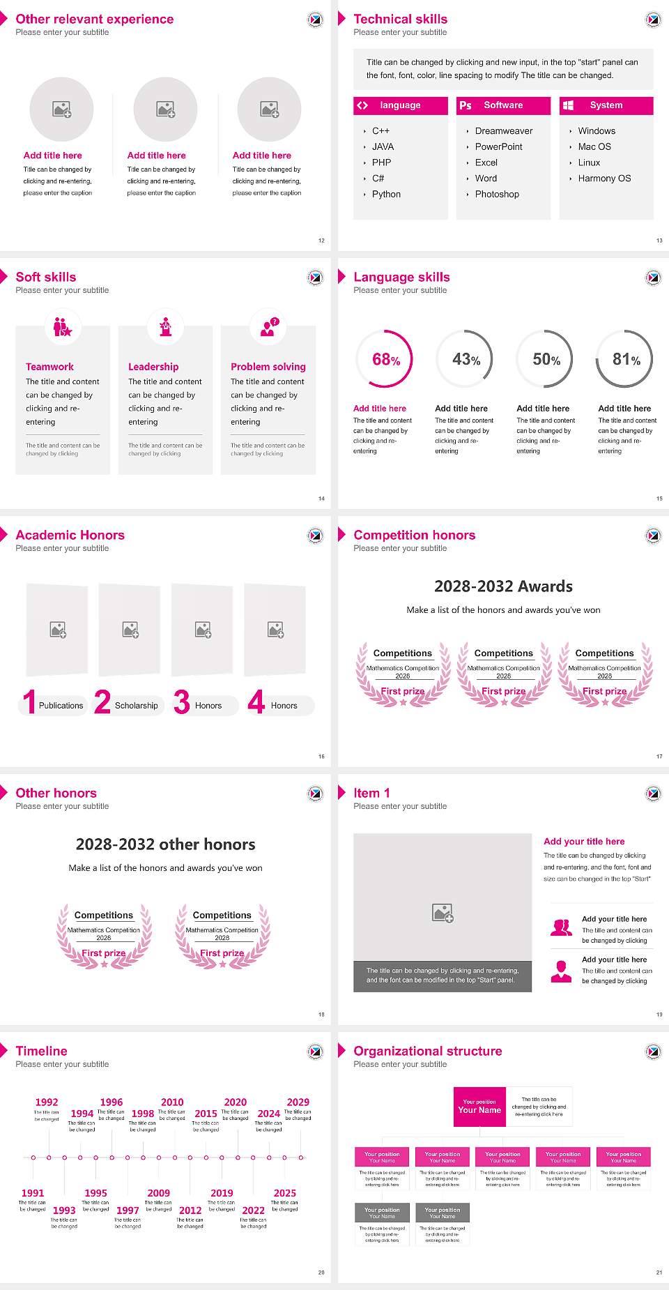 Yong-in Songdam College Resume PPT Template4:3 ratio PPT effect preview image3