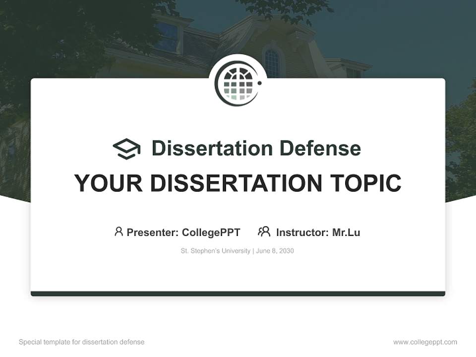 St. Stephen’s University Graduation Thesis Defense PPT Template4:3 ratio PPT effect preview image7