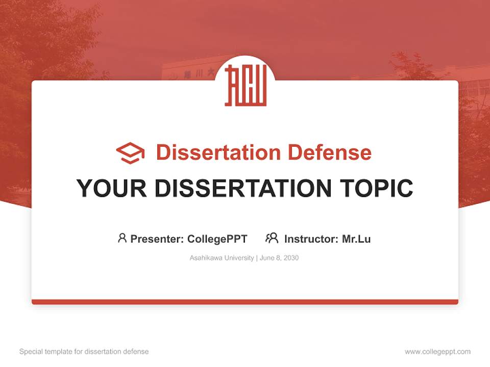 Asahikawa University Graduation Thesis Defense PPT Template4:3 ratio PPT effect preview image7
