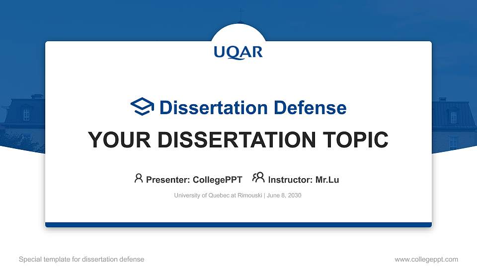 University of Quebec at Rimouski Graduation Thesis Defense PPT Template16:9 ratio PPT effect preview image