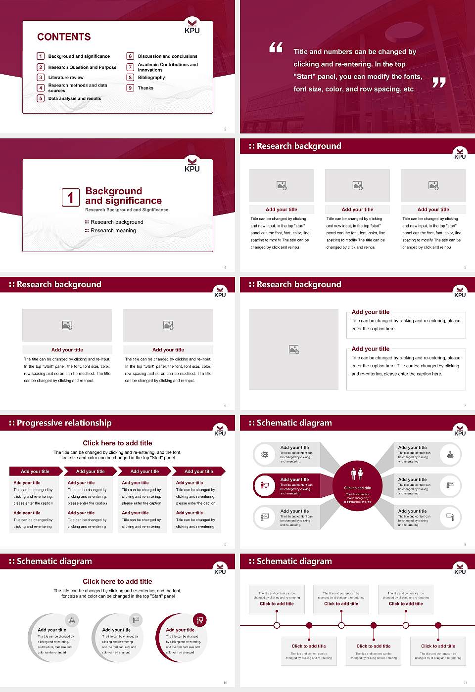 Kwantlen Polytechnic University Graduation Thesis Defense PPT Template16:9 ratio PPT effect preview image2