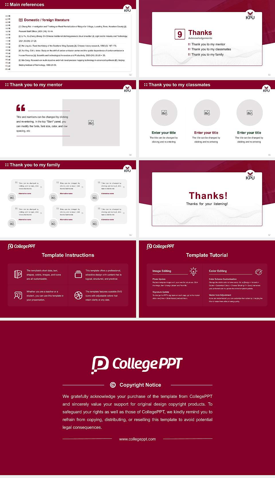 Kwantlen Polytechnic University Graduation Thesis Defense PPT Template16:9 ratio PPT effect preview image7