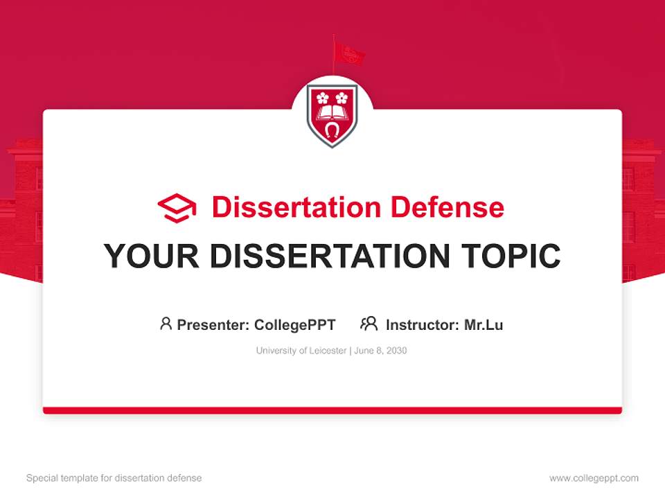 University of Leicester Graduation Thesis Defense PPT Template4:3 ratio PPT effect preview image7