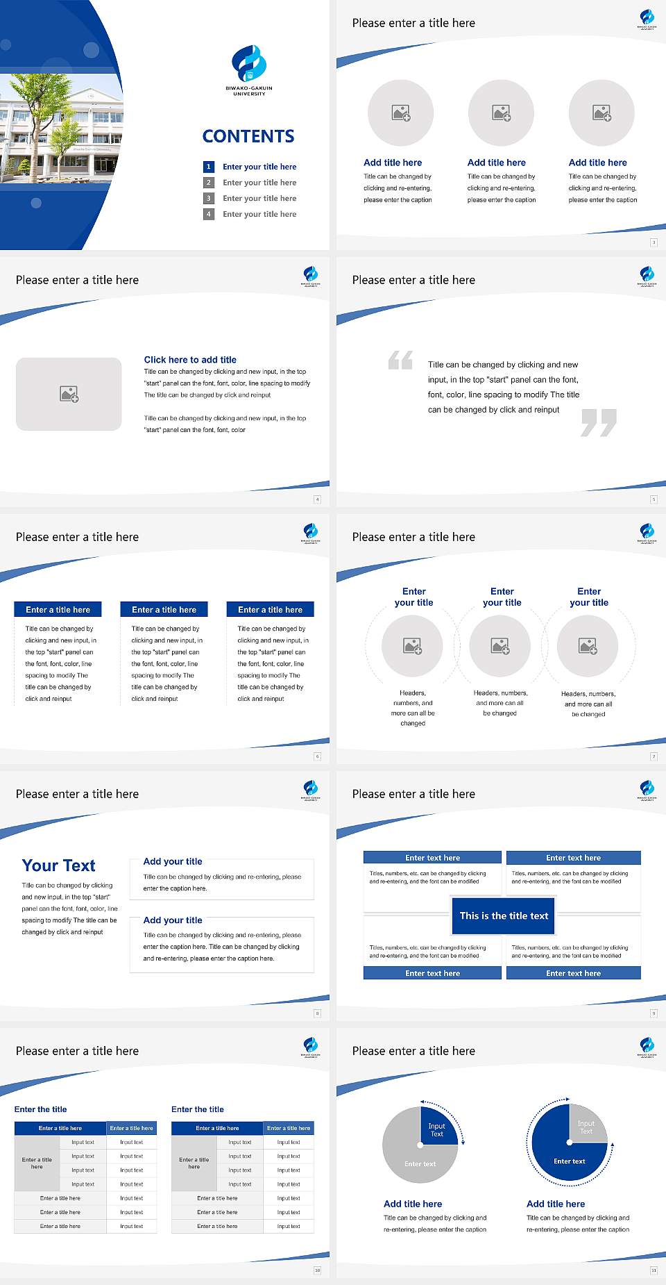 Biwako-Gakuin University Course/Courseware Creation PPT Template4:3 ratio PPT effect preview image2