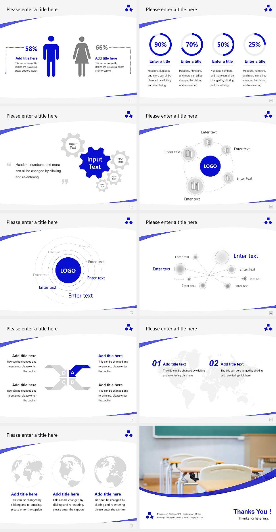 Butsuryo College of Osaka Course/Courseware Creation PPT Template4:3 ratio PPT effect preview image4