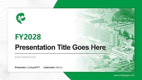 Fukushima Medical University Academic Presentation/Research Findings Report PPT Template