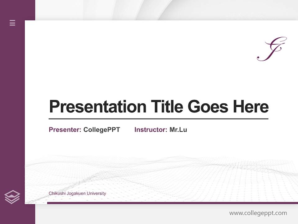 Chikushi Jogakuen University Thesis Proposal/Graduation Defense PPT Template4:3 ratio PPT effect preview image5