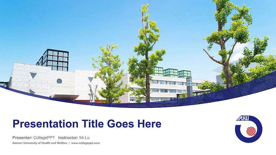 Aomori University of Health and Welfare Course/Courseware Creation PPT Template16:9 ratio PPT effect preview image