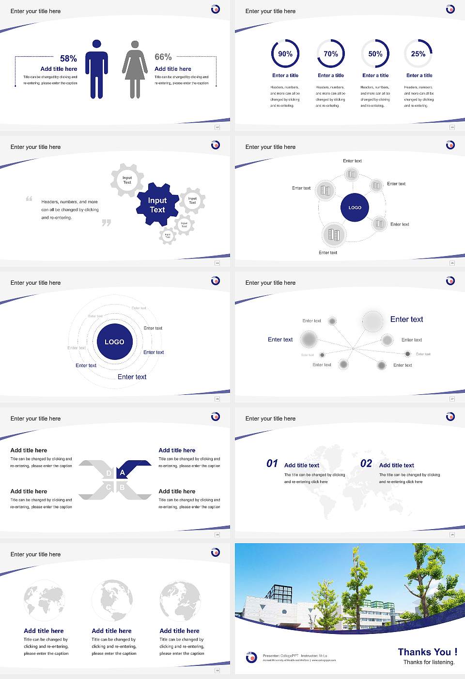 Aomori University of Health and Welfare Course/Courseware Creation PPT Template16:9 ratio PPT effect preview image4