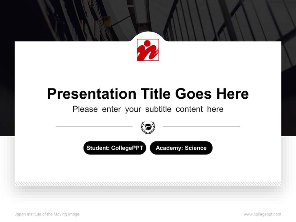 Japan Institute of the Moving Image National Scholarship Defense PPT Template4:3 ratio PPT effect preview image4