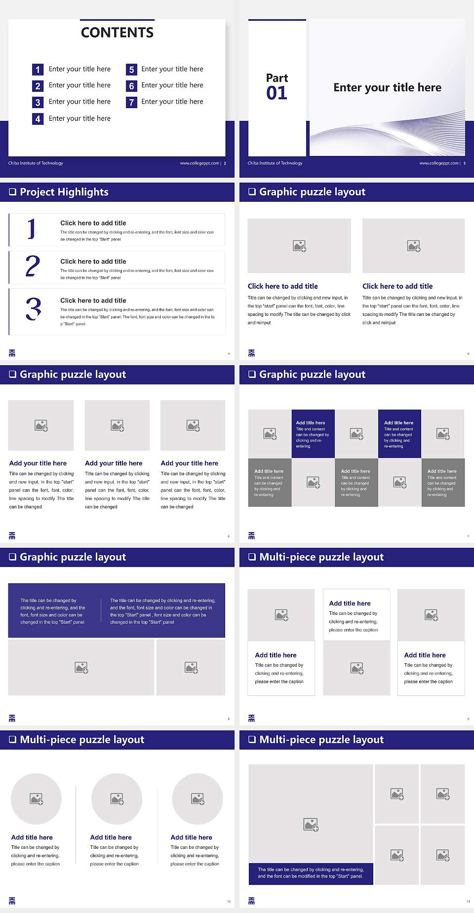 Chiba Institute of Technology General Purpose PPT Template4:3 ratio PPT effect preview image2