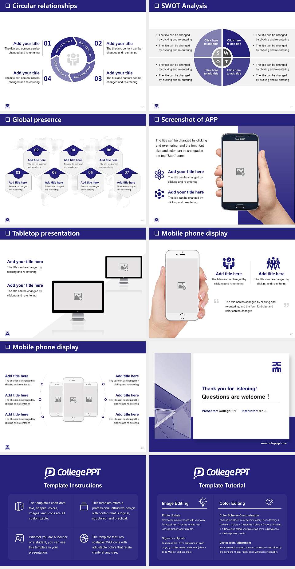 Chiba Institute of Technology General Purpose PPT Template4:3 ratio PPT effect preview image5