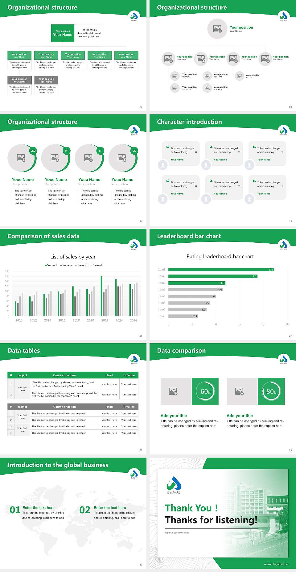 Aichi Gakusen University Academic Presentation/Research Findings Report PPT Template4:3 ratio PPT effect preview image4