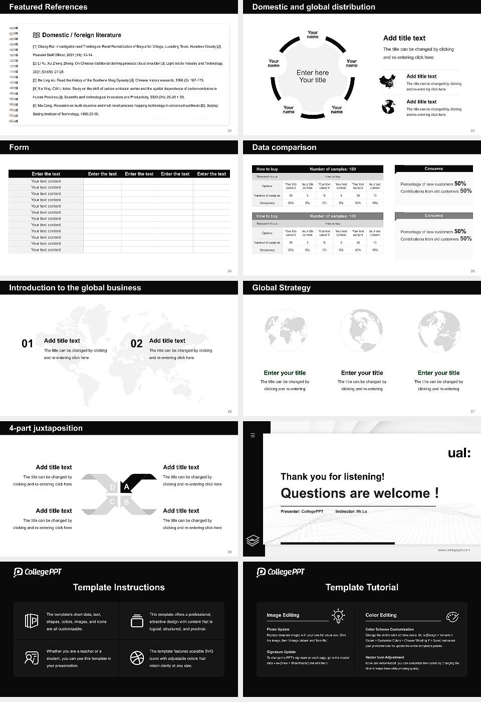 University of the Arts London Thesis Proposal/Graduation Defense PPT Template16:9 ratio PPT effect preview image4