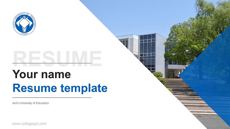 Aichi University of Education Resume PPT Template16:9 ratio PPT effect preview image