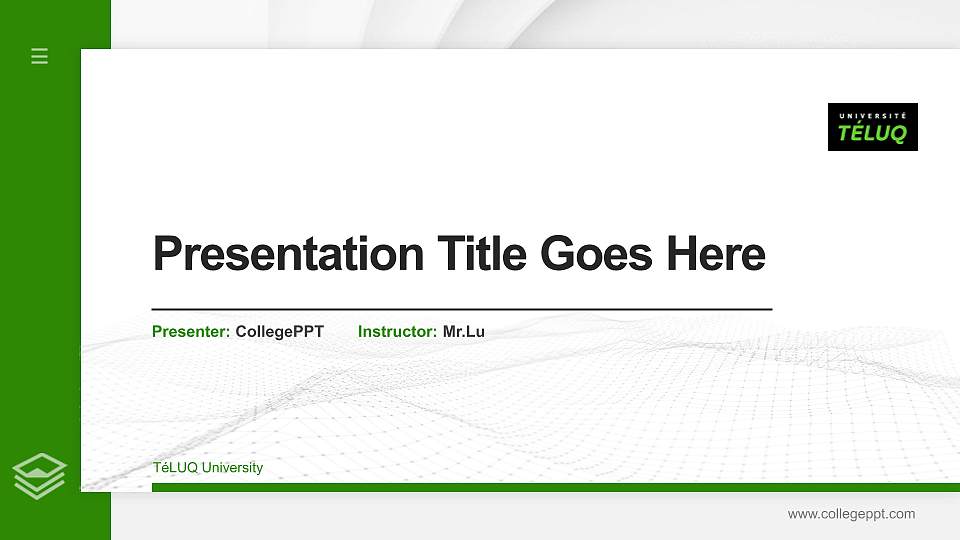 TéLUQ University Thesis Proposal/Graduation Defense PPT Template16:9 ratio PPT effect preview image