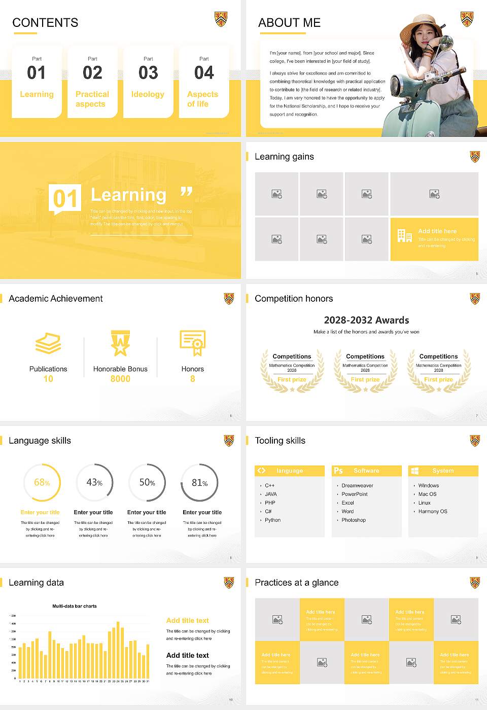 University of Waterloo National Scholarship Defense PPT Template16:9 ratio PPT effect preview image2