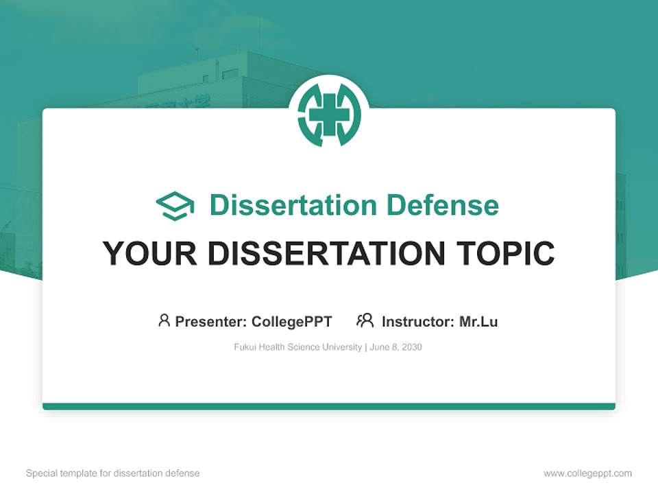 Fukui Health Science University Graduation Thesis Defense PPT Template4:3 ratio PPT effect preview image7