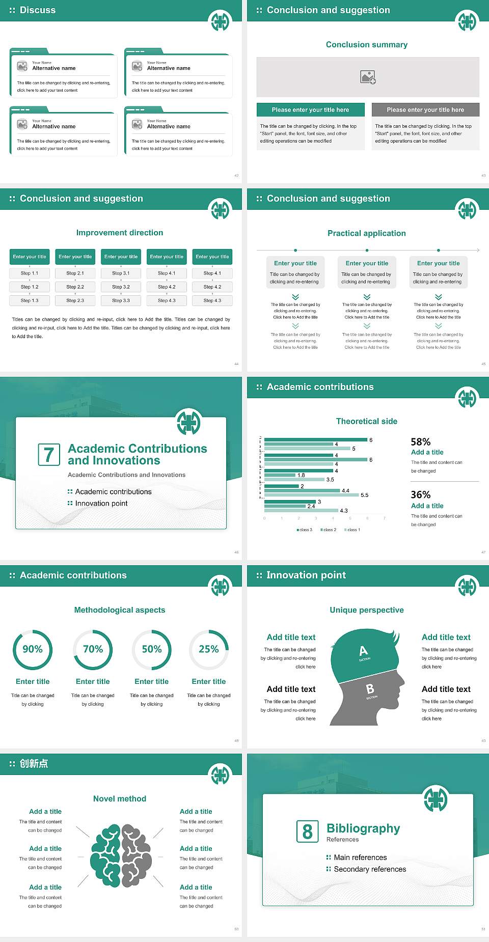 Fukui Health Science University Graduation Thesis Defense PPT Template4:3 ratio PPT effect preview image6