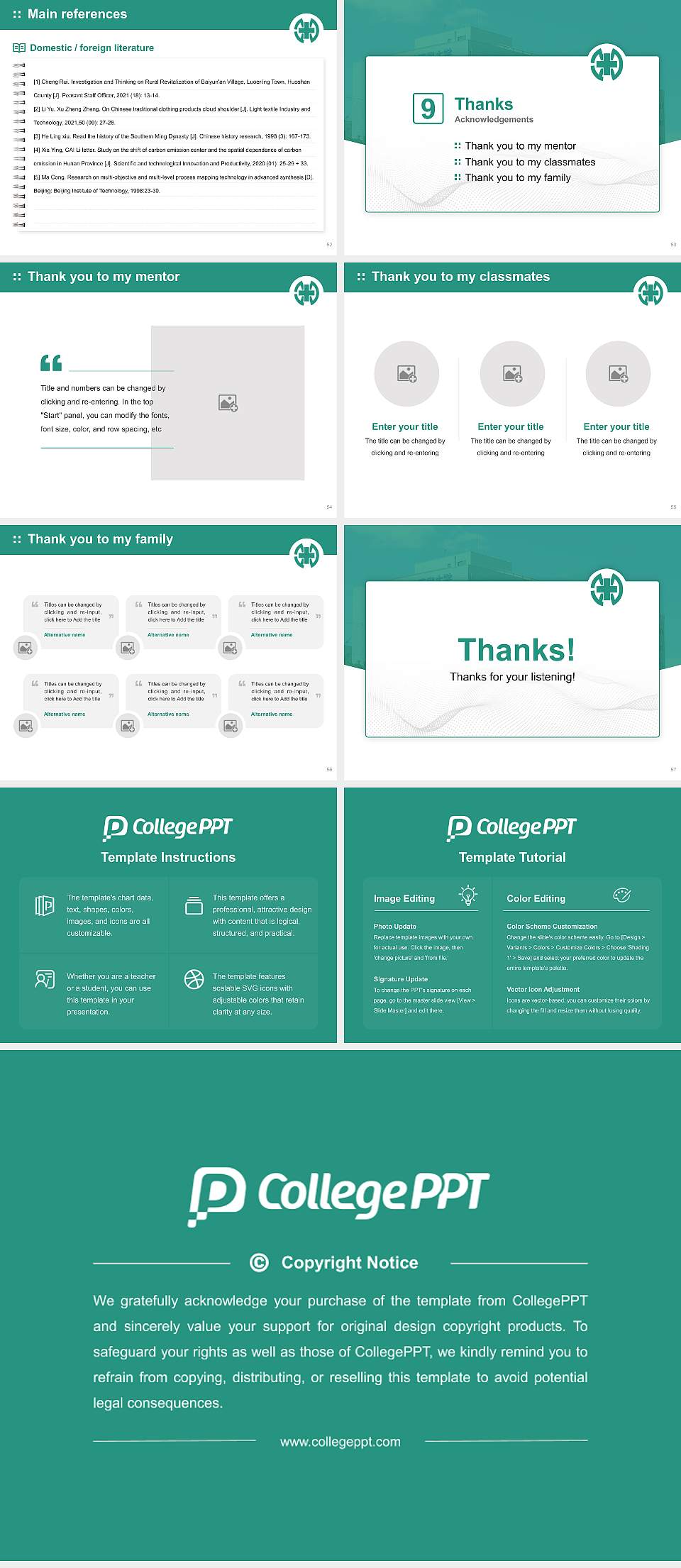 Fukui Health Science University Graduation Thesis Defense PPT Template4:3 ratio PPT effect preview image7