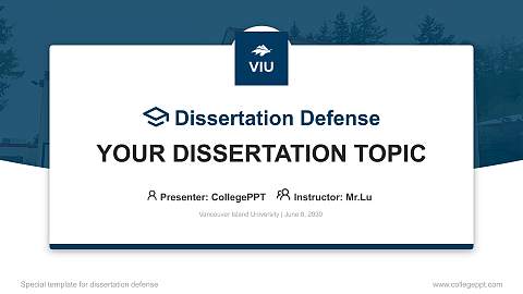 Vancouver Island University Graduation Thesis Defense PPT Template