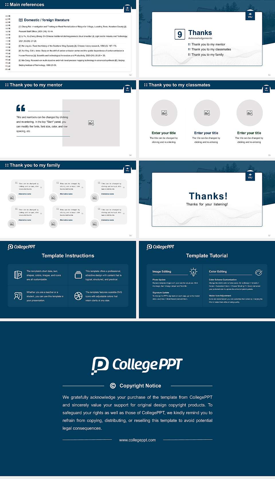 Vancouver Island University Graduation Thesis Defense PPT Template16:9 ratio PPT effect preview image7