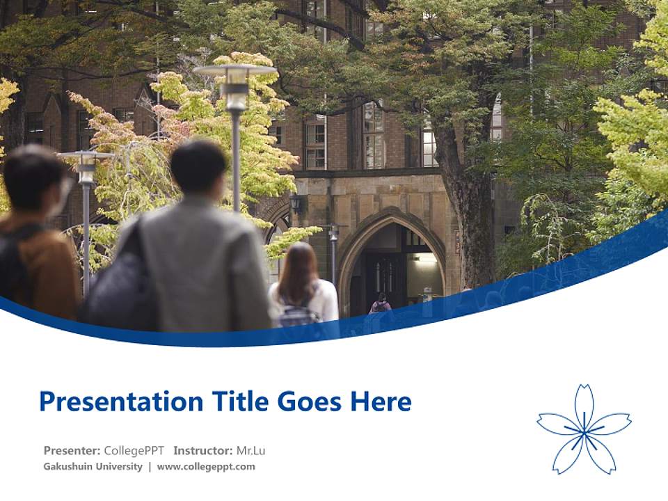 Gakushuin University Course/Courseware Creation PPT Template4:3 ratio PPT effect preview image5