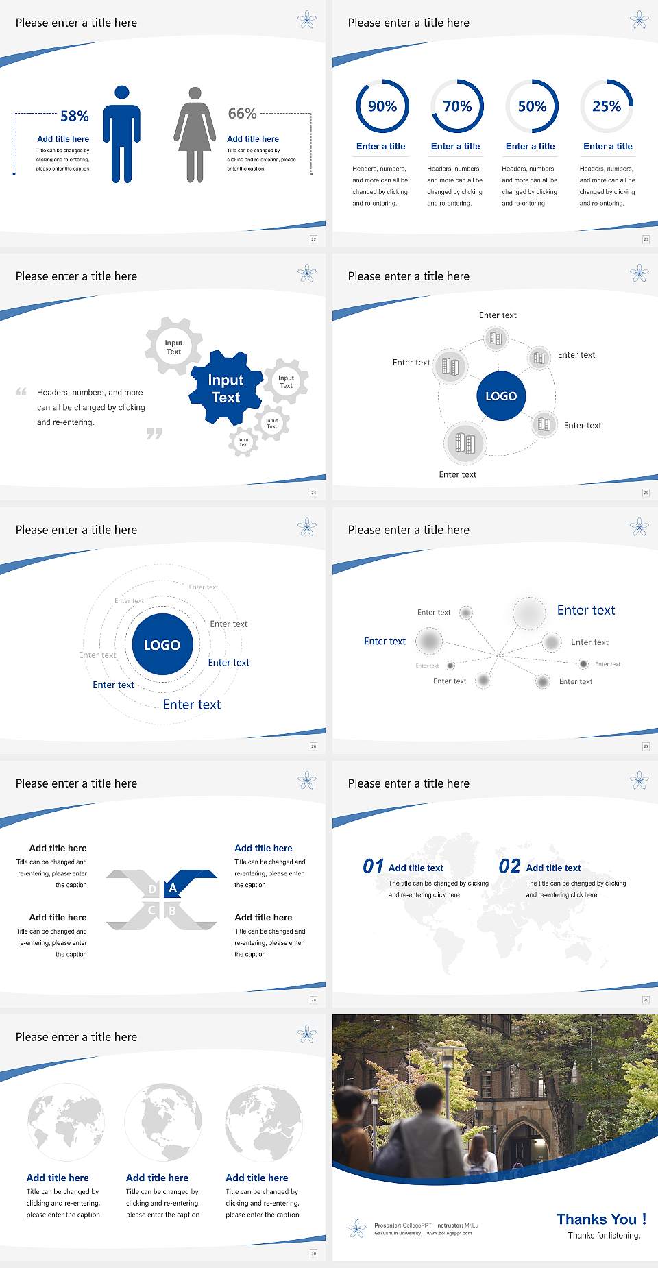Gakushuin University Course/Courseware Creation PPT Template4:3 ratio PPT effect preview image4