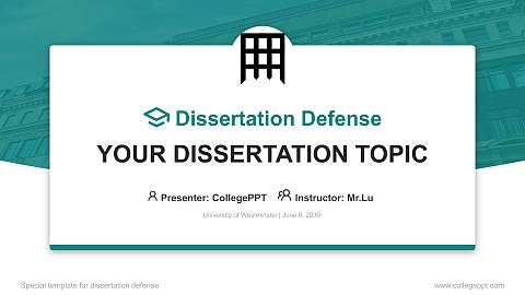 University of Westminster Graduation Thesis Defense PPT Template