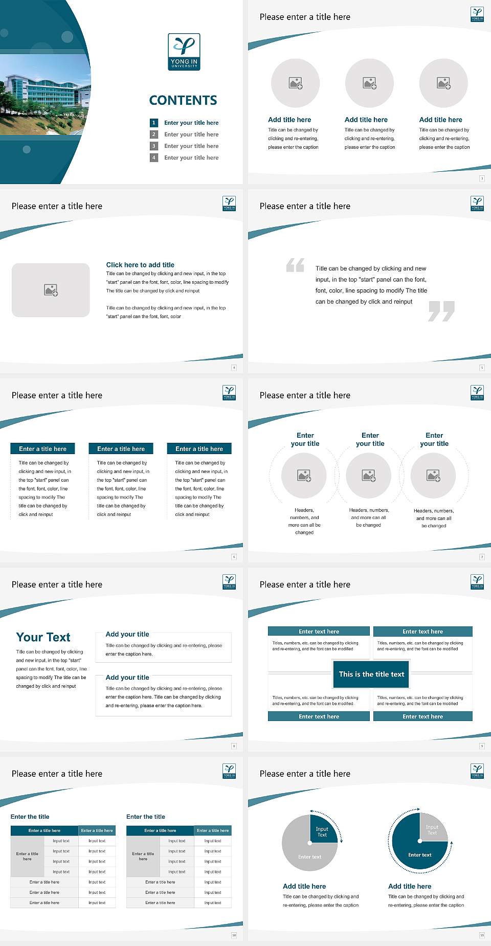 Yong-In University Course/Courseware Creation PPT Template4:3 ratio PPT effect preview image2