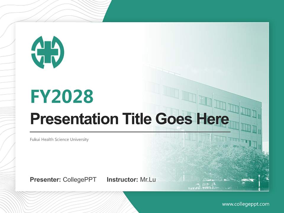 Fukui Health Science University Academic Presentation/Research Findings Report PPT Template4:3 ratio PPT effect preview image5