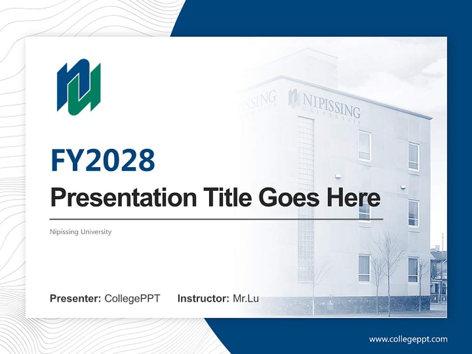 Nipissing University Academic Presentation/Research Findings Report PPT Template4:3 ratio PPT effect preview image5