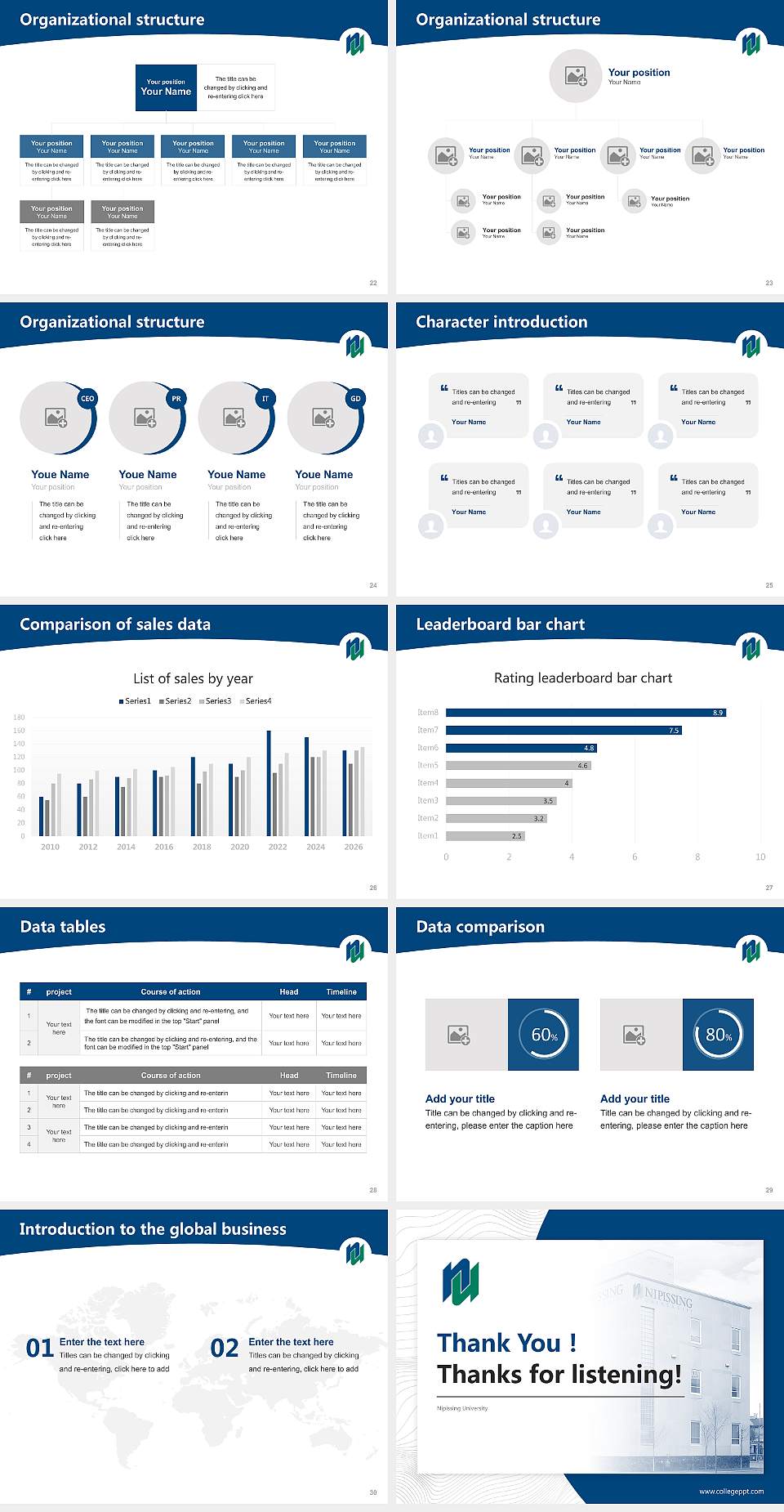 Nipissing University Academic Presentation/Research Findings Report PPT Template4:3 ratio PPT effect preview image4