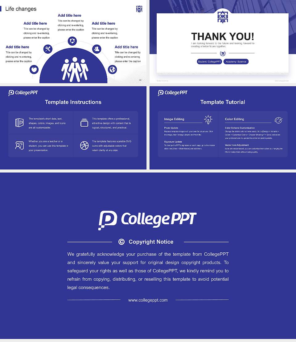 Azabu University National Scholarship Defense PPT Template16:9 ratio PPT effect preview image4