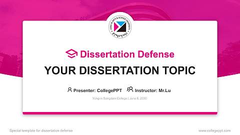 Yong-in Songdam College Graduation Thesis Defense PPT Template